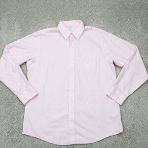 Brooks Brothers Regent Dress Shirt Adult 16, 4/5 Pink Non Iron Cotton L/S Button